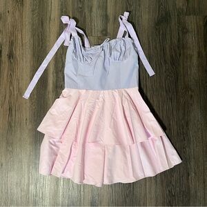Pink & Purple Tiered Mini Dress